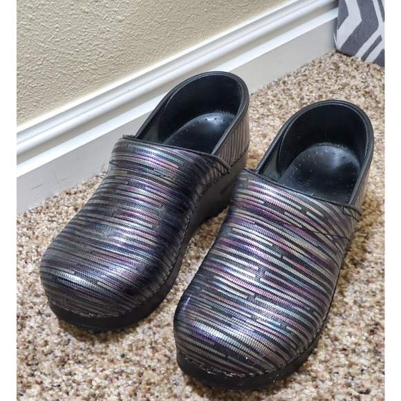 Dansko Shoes - Dansko XP Rainbow Striped Metallic Patent Leather Clogs 36 US 5.5-6
